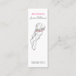 Chic boho wildblomma Bröllop Hair Stylist blommigt Mini Visitkort