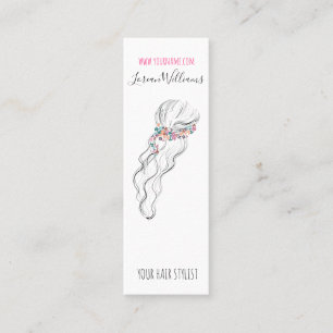 Chic boho wildblomma Bröllop Hair Stylist blommigt Mini Visitkort