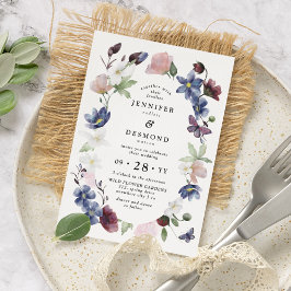 Chic Boho WildblommBröllop Inbjudningar