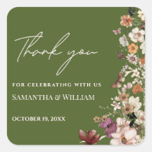 Chic Boho WildblommRustic Moss Grönt Bröllop