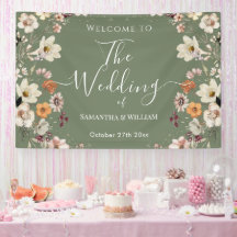 Chic Boho WildblommRustic Sage Grönt Bröllop