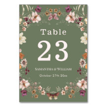 Chic Boho WildblommRustic Sage Grönt Bröllop
