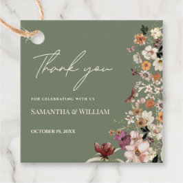Chic Boho WildblommRustic Sage Grönt Bröllop Gåvor Etiketter