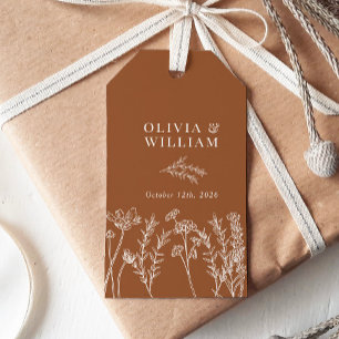 Chic Boho WildblommTerracotta Wedding Favor Märkre Presentetikett