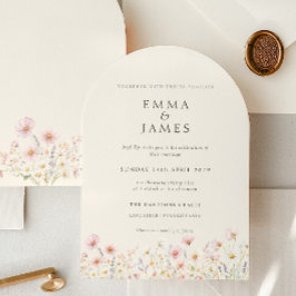 Chic Boho Wildflowers Spring Summer Wedding Inbjudningar