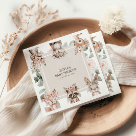 Chic Boho Woodland Animals Baby Shower Pappersservett