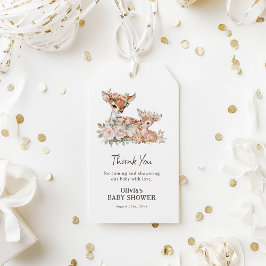 Chic Boho Woodland Animals Baby Shower Presentetikett