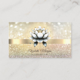 Chic Bokeh Guld,Stilfull Lotus Yoga Visitkort