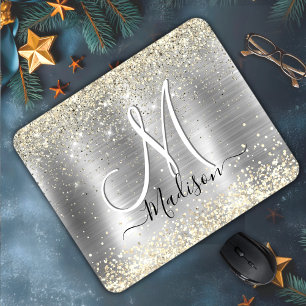 Chic borstad faux vid guld vid metall silver vid g musmatta