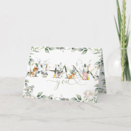 Chic Boskap Greenery Baby Shower Birthday Tack Kort