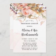 Chic Botanical Peony Butterfly Bridesmaids Lunch