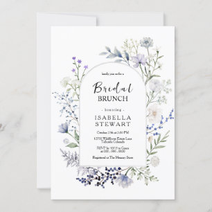Chic Botanical Watercolor Wildblomme Möhippa Brunc Inbjudningar