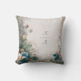 Chic Botanisk Ädelton Distressed Struktur Kudde