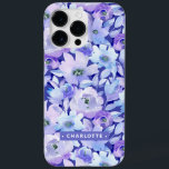 Chic Botanisk Lila Blue Watercolor Blommigt Namn<br><div class="desc">Chic Botaniskt Lila Blue Watercolor Blommigt Namn iphone case har ett blommönster för söt lila och blå vattenfärg. Personlig med ditt namn nedan. Anpassa genom att redigera texten i textrutorna. Perfekt för födelsedag,  jul,  Mors dag och helgdag. Designad av ©Evco Studio www.zazzle.com/store/evcostudio</div>