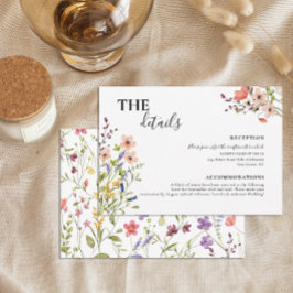 Chic Botanisk vimatisk Vild Flower Bröllop Tilläggskort