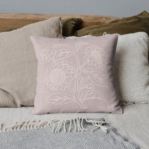 Chic Botaniska ivorianska solblommor på Ro Rosa Kudde