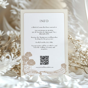 Chic botaniskt Cream Info Bröllop-kort Inbjudningar