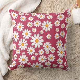 Chic Botaniskt Daisy Flower Kudde