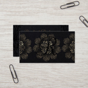 Chic Botaniskt Guld och Premium Black Visitkort