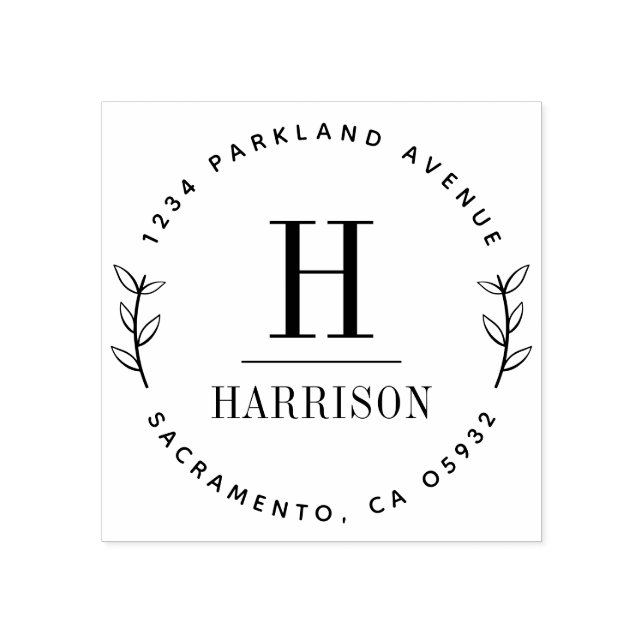 Chic Botaniskt Namn-Returadressen för första famil Stämpel (Tryck)