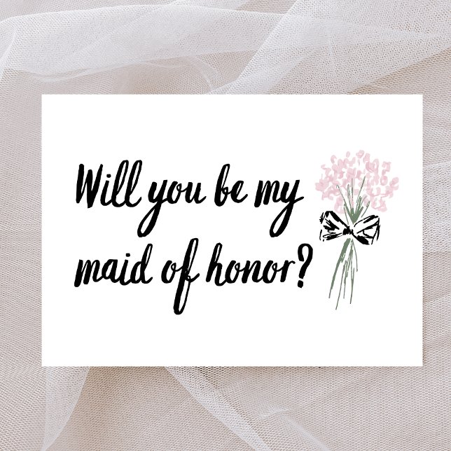 Chic Bouquet Frieri du Maid of honor Kort (Lovely and heartfelt card, ideal for popping the big question to your maid of honor. )