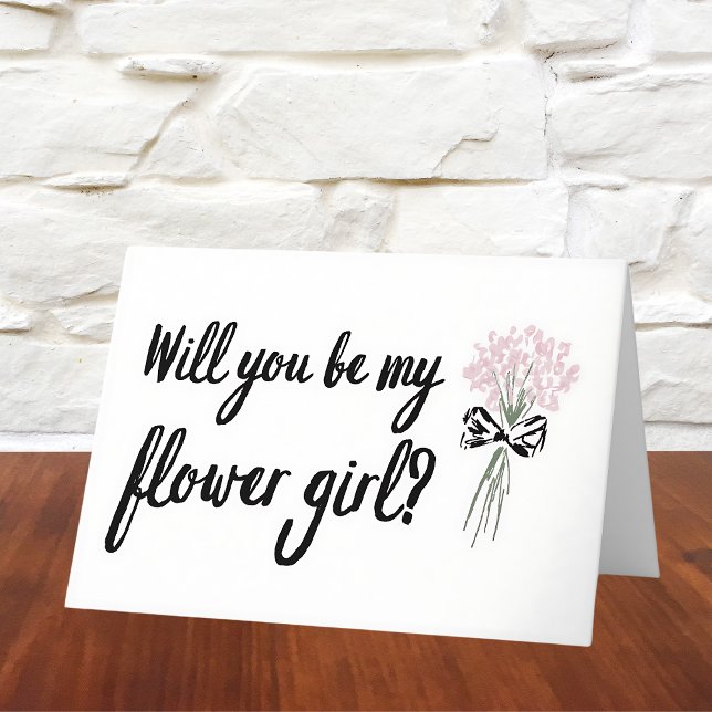 Chic Bouquet kommer du att vara min skolflicka Fri Kort (Propose to your flower girl with this timeless floral card. A perfect touch of elegance.)