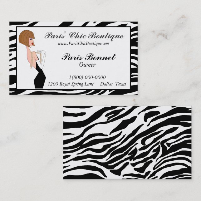 Chic Boutique Business Cards Visitkort (Fram/baksida)
