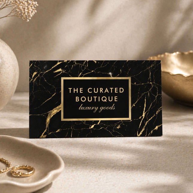 Chic Boutique Guld Marmor Lyx Visitkort (Skapare uppladdad)
