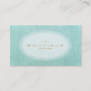 Chic Boutique Simple Turquise Blue Linen look Visitkort