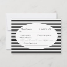 Chic Bow Minimalist Stripe Black White