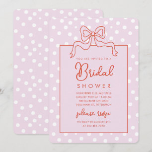 Chic Bow Polka Dot-Möhippa Inbjudningar
