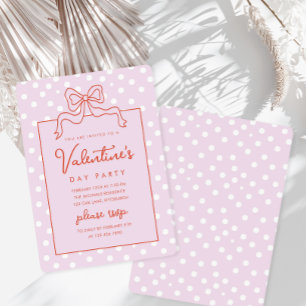 Chic Bow Polka Dot Valentindagen Party Inbjudningar