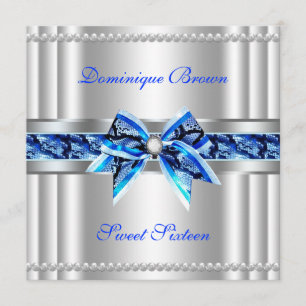 Chic Bowed Silver Inbjudan