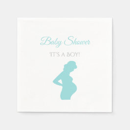 Chic Boy Shower Pregnant Woman Baby Bump Pappersservett