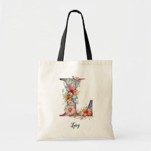 CHIC BREV L Whimsique Blommigt Brev Monogram Tygkasse