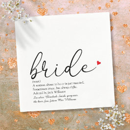 Chic Bride Definition, Möhippa Script Roligt Pappersservett