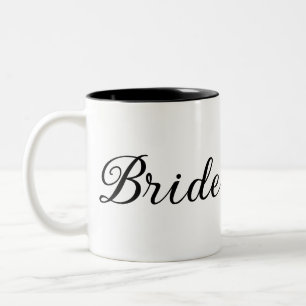 Chic "Bride"-skript, svart och vitt Två-Tonad Mugg