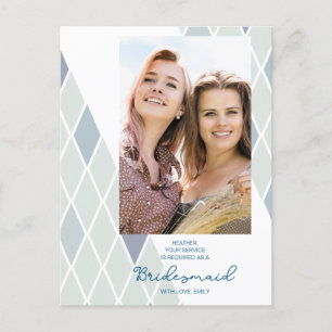 Chic Bridesmaid Elegant Abstrakt Photo Frieri Vykort