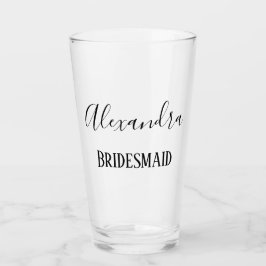 Chic Bridesmaid Elegant Text Glaskopp