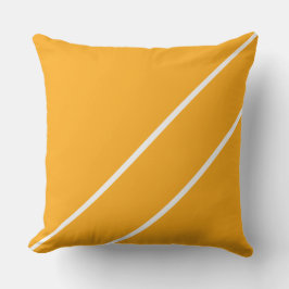 Chic Bright Golden Gult White Diagonal Rand Kudde