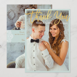 Chic Bright Mint Faux Guld-skript, foto-Tack Tack Kort