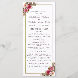 Chic Bröllop Ceremony Program Watercolor Lila