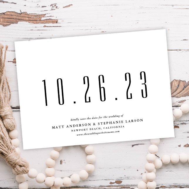 Chic Bröllop datum då datum inte är fotodatum för  Inbjudningar (Skapare uppladdad)