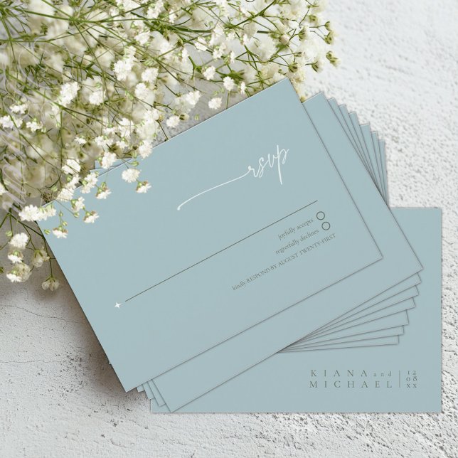 Chic Bröllop Dusty Teal ID1046 OSA Kort (Skapare uppladdad)