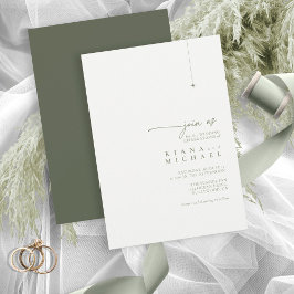 Chic Bröllop Pearl/Moss Grönt ID1046 Inbjudningar