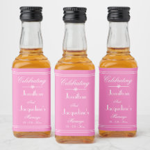Chic Bröllop Personlig Namn Cute Rosa Mini