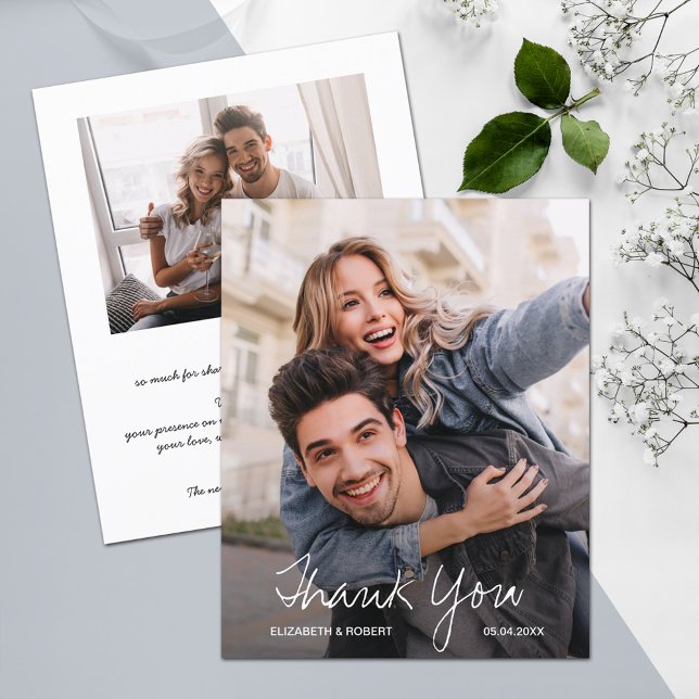 Chic Bröllop Photo Tack Flygblad (Thank yous printed on affordable THIN 80 lb flyer paper, heavier papers available in our collection.)