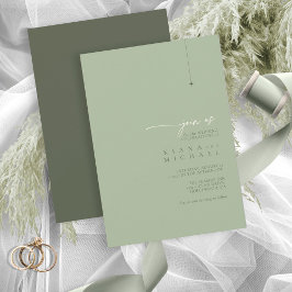 Chic Bröllop Sage/Moss ID1046 Inbjudningar