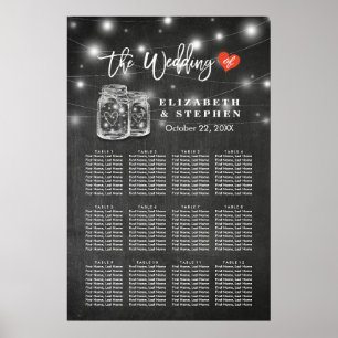 Chic Bröllop, sätesdiagram Mason Burk String Ljus Poster