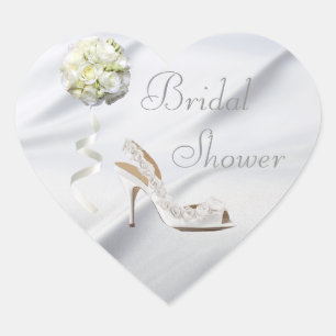 Chic Bröllop Shoe & Bouquet Möhippa Hjärtformat Klistermärke